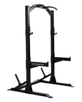 CENTR Half Rack - 7 Gauge Steel Squat Rack with J-Hooks, Pull Up Bar & Weight Storage - Matte Black