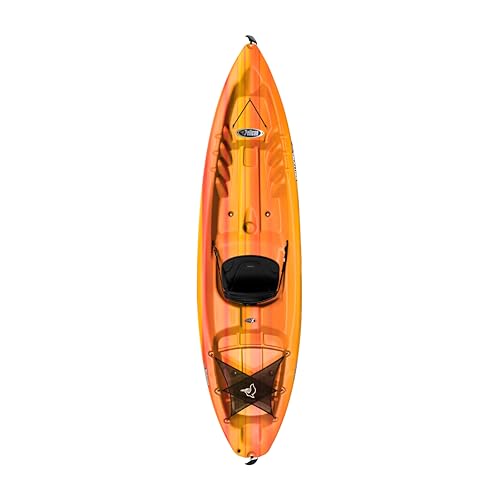 Pelican Sentinel 100X Sit-on-top Kayak - Recreational One Person Kayak - 10 ft - Fade Fireman Red/Yellow