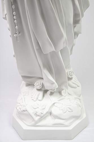 Vittoria Collection 48 Inch Our Lady of Lourdes Virgin Mary Statue Sculpture White