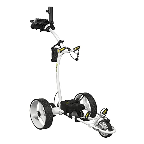 BAT-CADDY ELECTRIC GOLF CADDY X4R Sealed Lead 18-Hole Battery Powered Golf Push Cart with Remote, Dual Motor, 9-Speeds and Reverse, Cruise Control, Anti-Tip Wheel, Downhill Control Arctic White