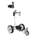 BAT-CADDY ELECTRIC GOLF CADDY X4R Sealed Lead 18-Hole Battery Powered Golf Push Cart with Remote, Dual Motor, 9-Speeds and Reverse, Cruise Control, Anti-Tip Wheel, Downhill Control Arctic White