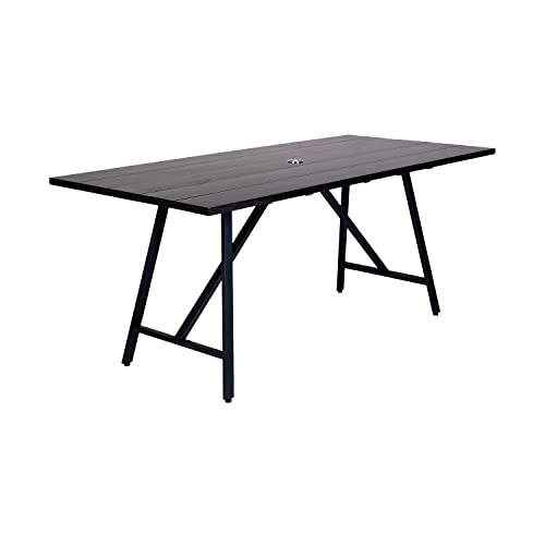 Armen Living Koala and Calica 5 Piece Dining Set Dark Eucalyptus and Grey Rope