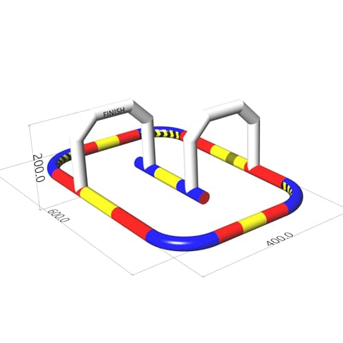 YBZCHLM Commercial PVC Inflatable Go Kart Race Track Rainbow 20x13x6.5 Ft