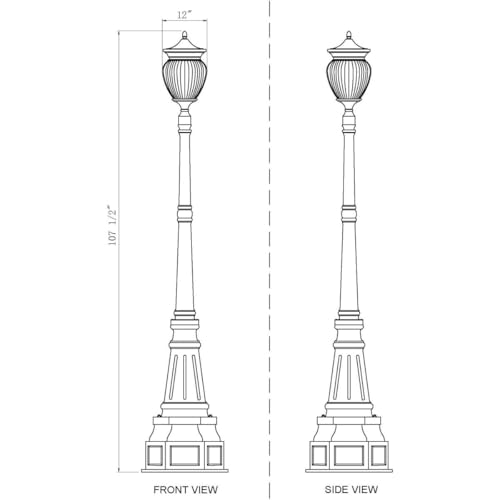 Z-Lite Davina 4 Light Post Light 108" Black