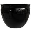 Red Lantern Large 20" Porcelain Fishbowl Planter Black