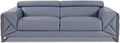 Blackjack Furniture Gianni Italian Leather Sofa with Adjustable Headrests Light Blue