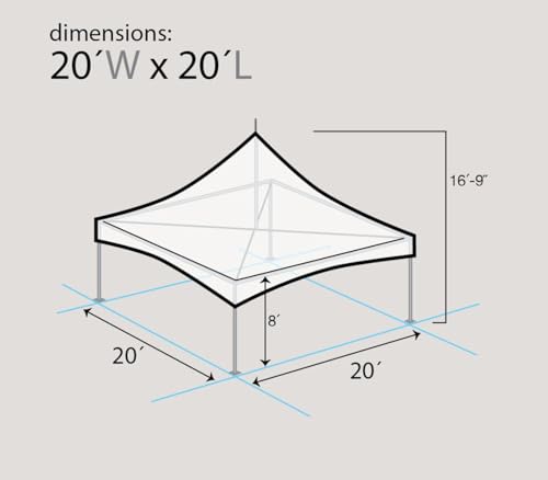 TentandTable 20' x 20' High Peak Frame Party Tent White