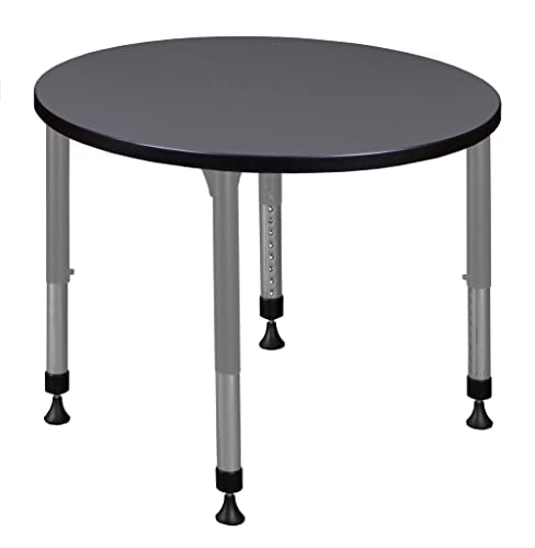 Romig Kee 30" Round Height Adjustable Classroom Activity Table Grey