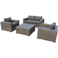 Teva Furniture Bali Two-Tone Wicker Loveseat Set with Charcoal Gray Cushions Gray/Brown/Silver