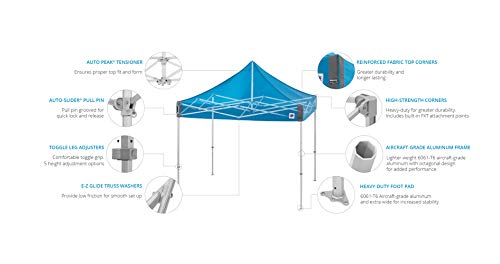 E-Z UP Endeavor Instant Shelter Canopy 10' x 10' Professional Grade Black Top
