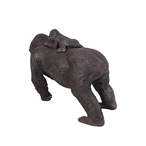 Design Toscano Lowland Gorillas Mother & Child Ape Statues Full Color