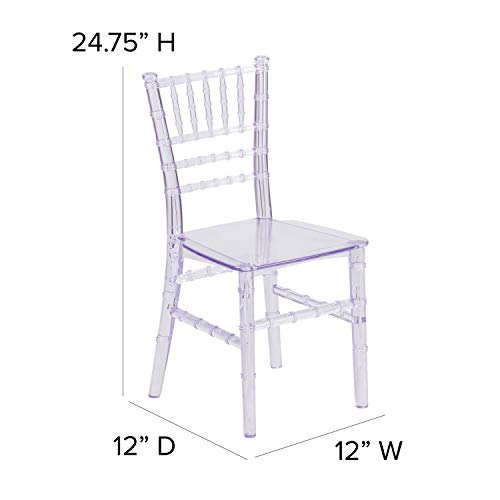 BizChair 10 Pack Child's Transparent Crystal Resin Chiavari Chair Clear