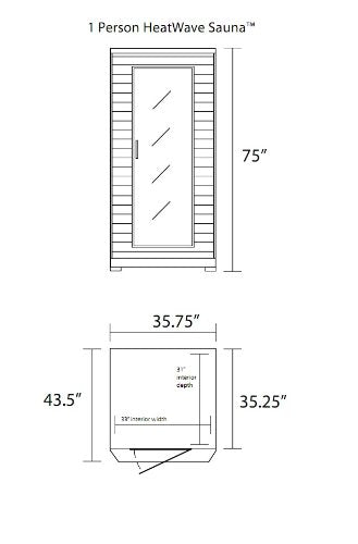 Heat Wave Buena Vista SA2402 1 Person Infrared Sauna with 5 Carbon Heaters