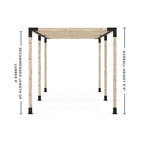 TOJAGRID Double Pergola Kit for 4x4 Wood Posts with KNECT 2x4 Brackets Black