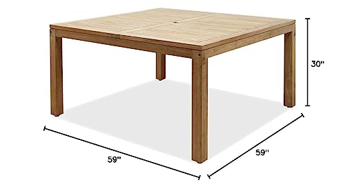 International Home Miami Amazonia Teak 9 Piece Square Patio Dining Set Brown