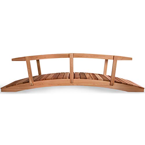 All Things Cedar 12-Ft Garden Bridge with Side Rails Natural Cedar