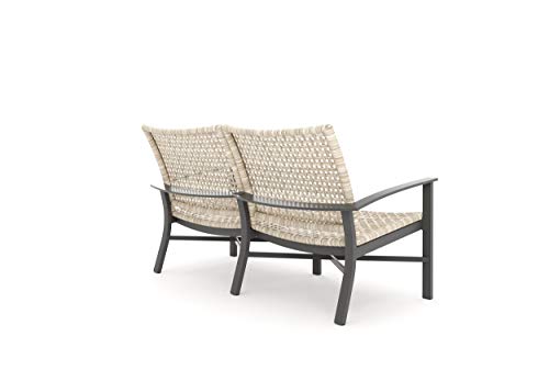 Winston Jasper Loveseat Textured Pewter Frame Beechwood Weave