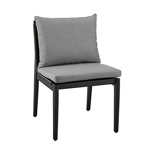 Armen Living Grand Modern 5-Piece Outdoor Patio Dining Set Black