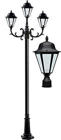 DABMAR LIGHTING Daniella Post Three Light Fixture Black