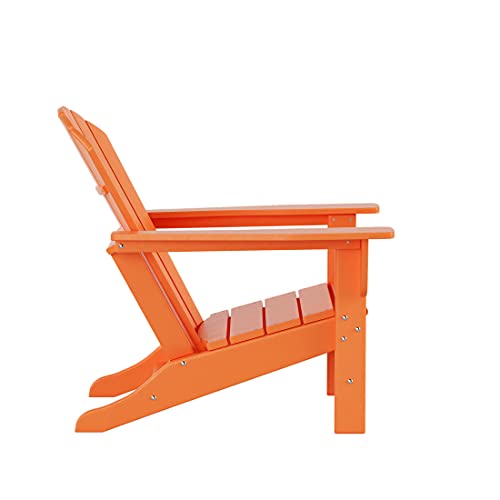 WO WESTIN OUTDOOR 8pcs HDPE Adirondack Chair Set All Weather Resistant Orange