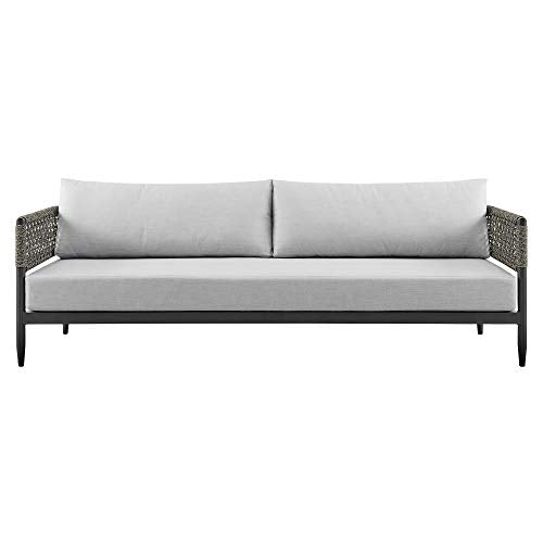 Armen Living Felicia Modern Outdoor Patio Conversation Set 4 Piece Black