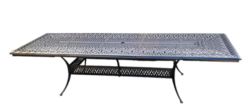 Sunvuepatio 11 Piece Patio Dining Set Cast Aluminum Outdoor Furniture Rectangular Extendable Table Desert Bronze