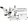 AmScope Professional Binocular Stereo Zoom Microscope with Fiber-Optic Ring Light Clear