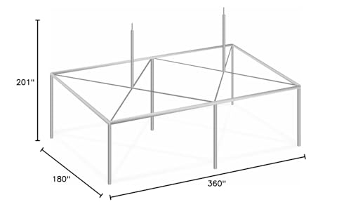 TentandTable 15' x 30' High Peak Canopy Tent Frame Only Silver