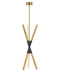 Hinkley Fredrick Ramond Rae Medium Pendant Integrated LED Lacquered Brass Black Accent
