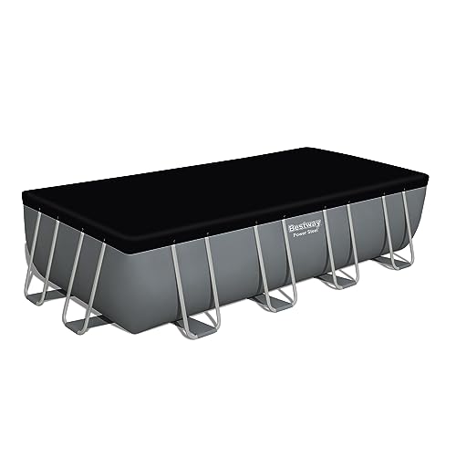 Bestway Power Steel Rectangular Metal Frame Pool Set Gray