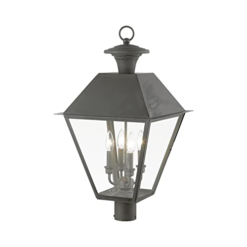 Livex Wentworth 4-Light Outdoor Post Top Lantern 27.5" Tall Black