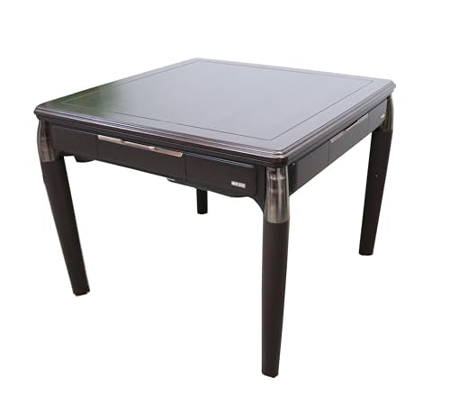usamjtable Thin Black Walnut Automatic Mahjong Table with 40mm No Numbers Tiles Black