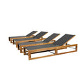 Christopher Knight Home Emile Chaise Lounge Black + Teak