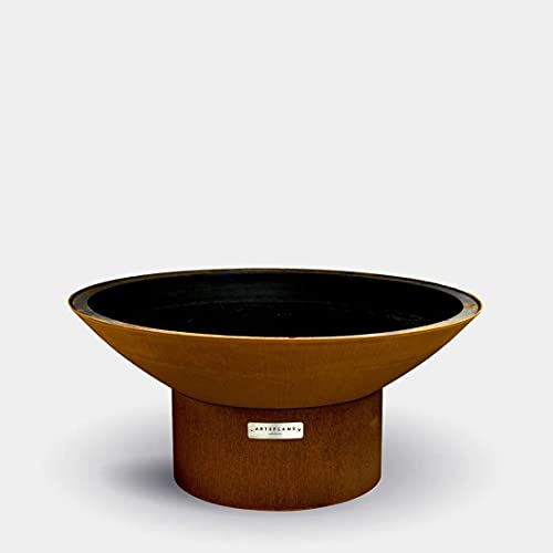 ARTEFLAME Classic 40" Grill with Low Round Base Wood/Charcoal Fire Pit Rust