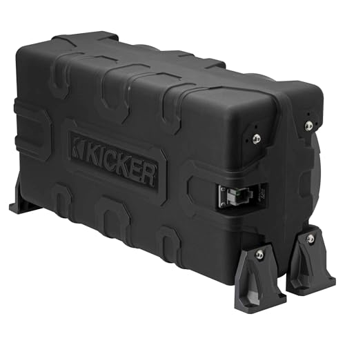 KICKER 10-Inch Loaded Premium Marine Sub Enclosure Bundle with 4ohm Passive Radiator & 51KXMA15001 Marine Amp