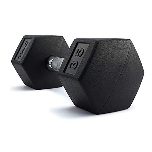 TAG Fitness 550 lb Dumbbell Set with Heavy Duty Rack, 5-50 lb Hex Dumbbell Set (10 Pair)