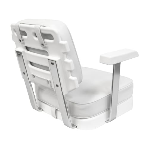 Wise Ladder Back Helm Chair with Adjustable Height Pedestal and Seat Slide White
