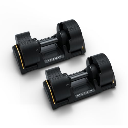 Matrix Fitness DB50 Adjustable Dumbbells 50 lb Black