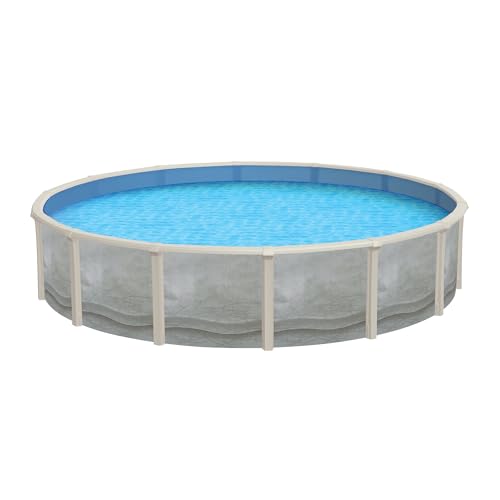 Blue Wave Trinity 18-ft Round 52-in Deep Steel Wall Above Ground Pool Package Gray