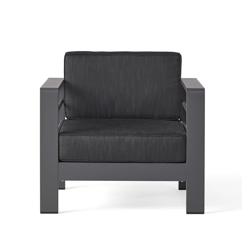 Christopher Knight Home Cape Coral 11 Piece Outdoor Conversation Set with Chaise Lounge and Fire Table Gray + Dark Gray
