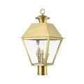 Livex Wentworth 3 Light Large Outdoor Post Top Lantern 22 Inches Tall Natural Brass