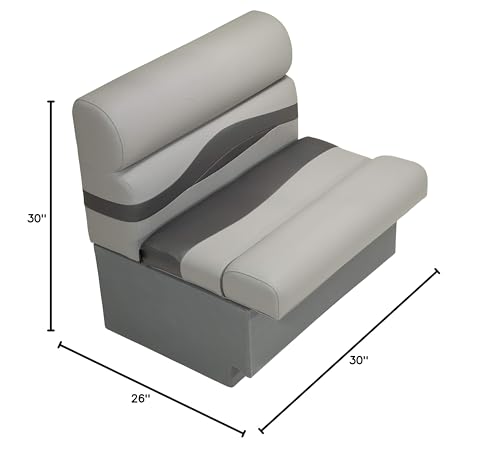 TaylorMade 30" Pontoon Boat Bench Seat with Storage Charcoal