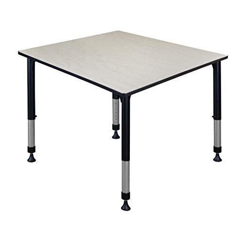 Regency Height Adjustable Square Classroom Table 48" Light Maple