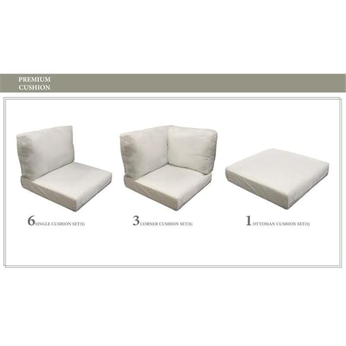Afuera Living Weather & Water Resistant High Back Cushion Set Cream