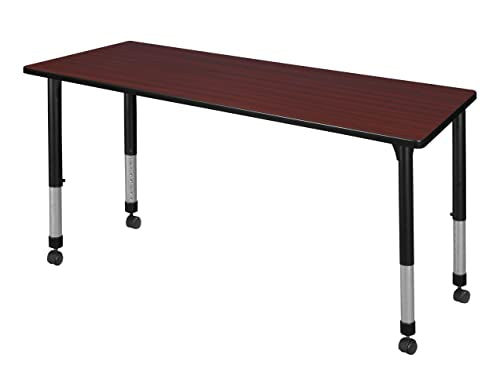 Regency Kee Height Adjustable Mobile Classroom Table 60" x 24" Mahogany