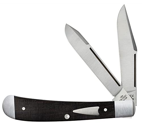 Case Knives Tony Bose HT Trapper Knife Smooth Ebony Wood Black