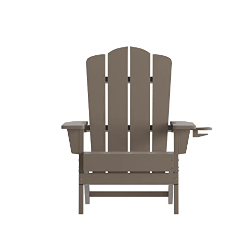 Taylor & Logan Nellis Adirondack Chair Set of 4 Weather Resistant HDPE Brown