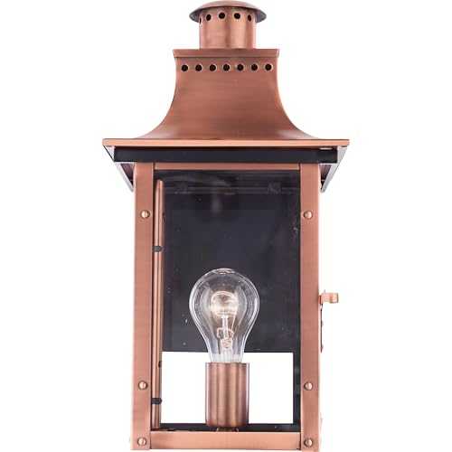 Quoizel Chalmers Outdoor Wall Lantern 15 Inch 1-Light Aged Copper