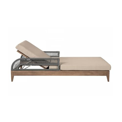 Armen Living Orbit Modern Outdoor Patio Chaise Lounge Chair Taupe