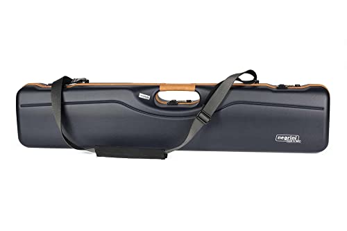 Negrini OU/SXS Deluxe Ultra-Compact Sporter Shotgun Case Blue/Tobacco Leather Trim